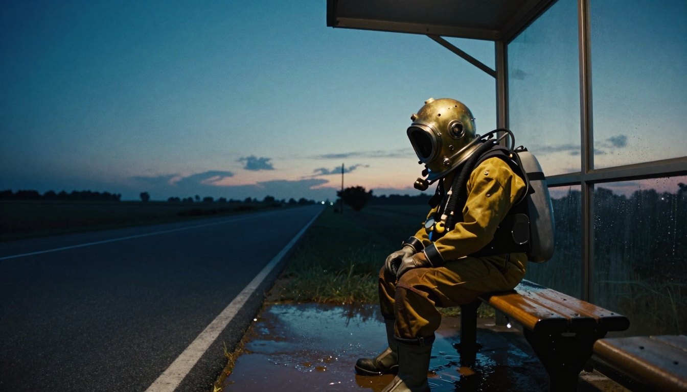 I put a deep-sea diver at a bus stop to learn how Z-Image reads a prompt